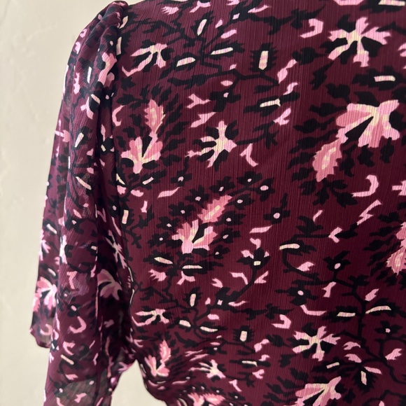 Georgette Flutter-Sleeve Peplum Top in Rich Paisley Small - Picture 9 of 12